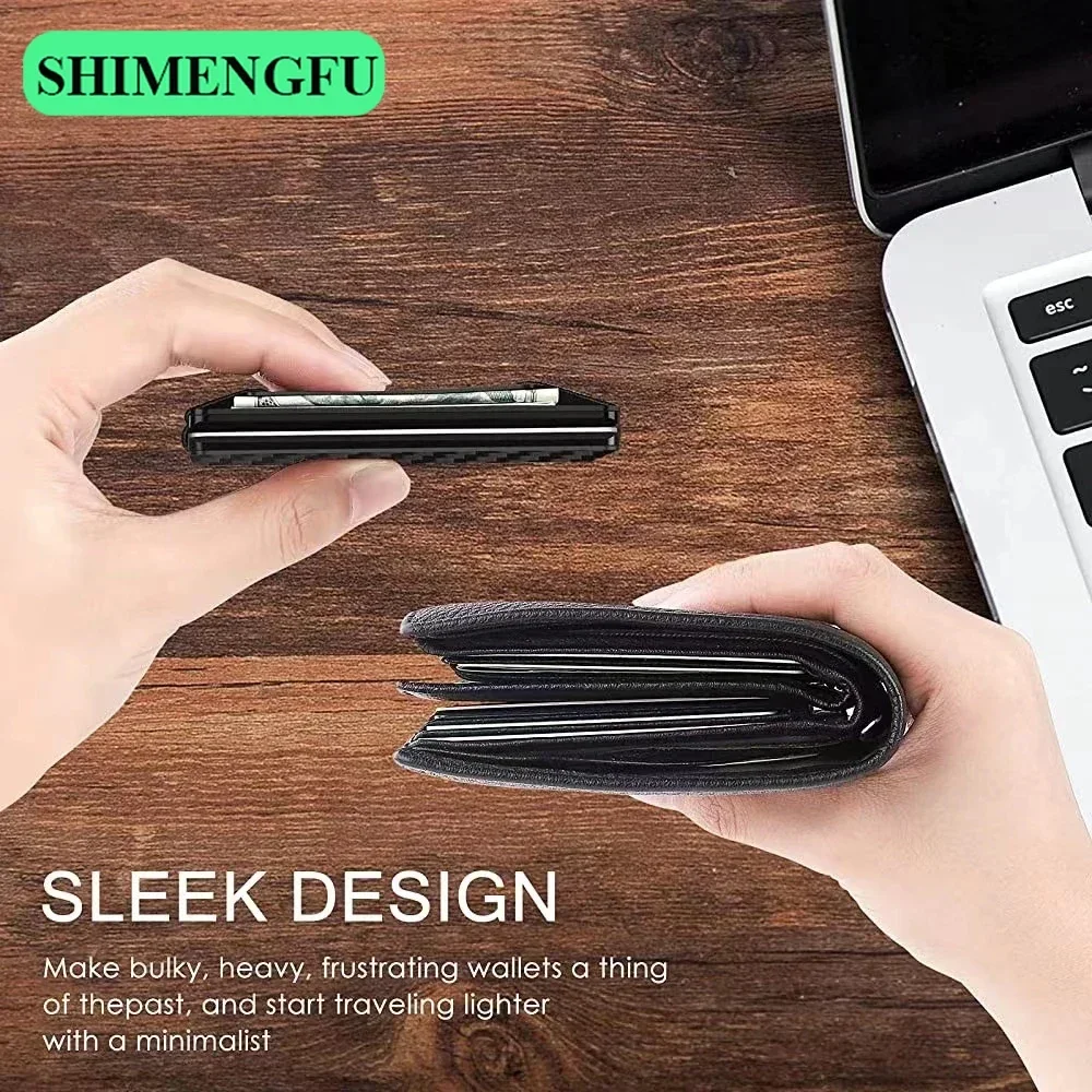 Luxury Minimalist Slim RFID Blocking Wallet for Men Cashback Credit Card Holder - Carteira Cartera Tarjetero Hombre