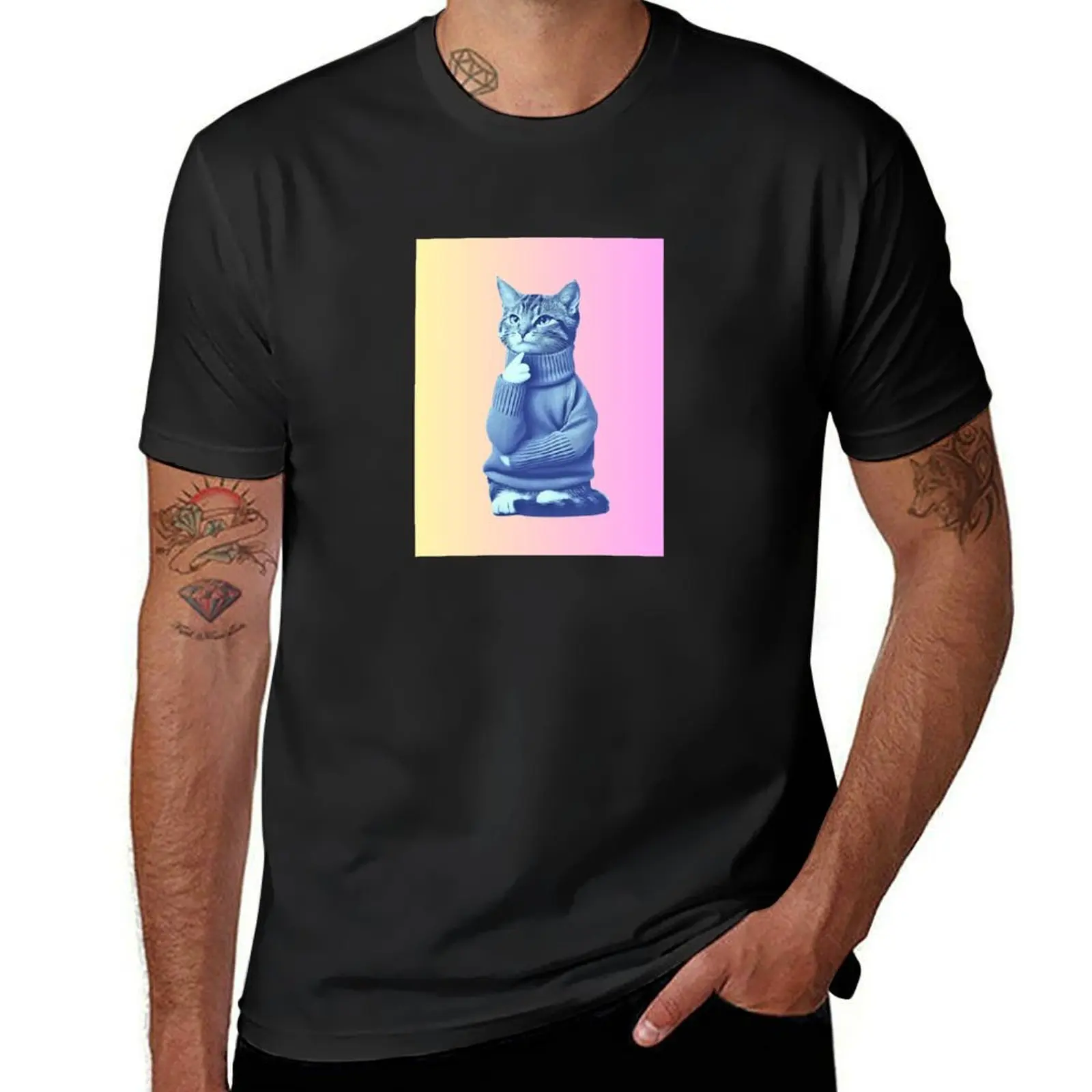 

Do No Evils - Cat - Sunset T-Shirt customs design your own Aesthetic clothing Short sleeve tee men