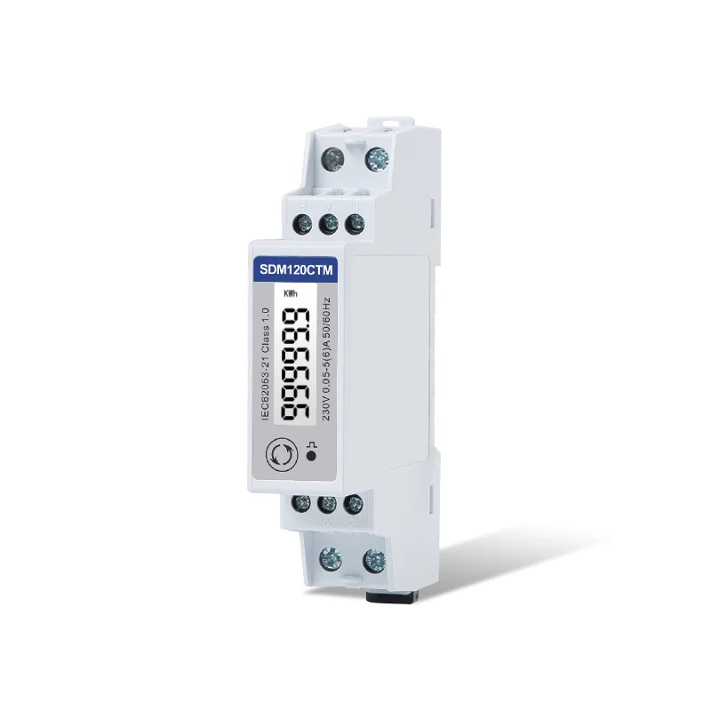 SDM120CT-M kwh,kvarh,U,I,P,Q,PF,Hz,dmd Measurement, DIN rail CT Connected energy meter MID