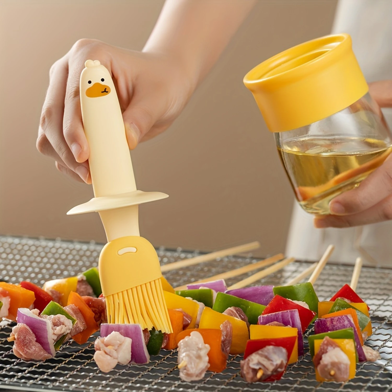 Pastry Brush Silicone - ชุดแปรงทาซิลิโคนเกรดอาหารและขวดน้ํามัน - ทนต่ออุณหภูมิสูงสําหรับบาร์บีคิว ทําอาหาร เบเกอรี่ -