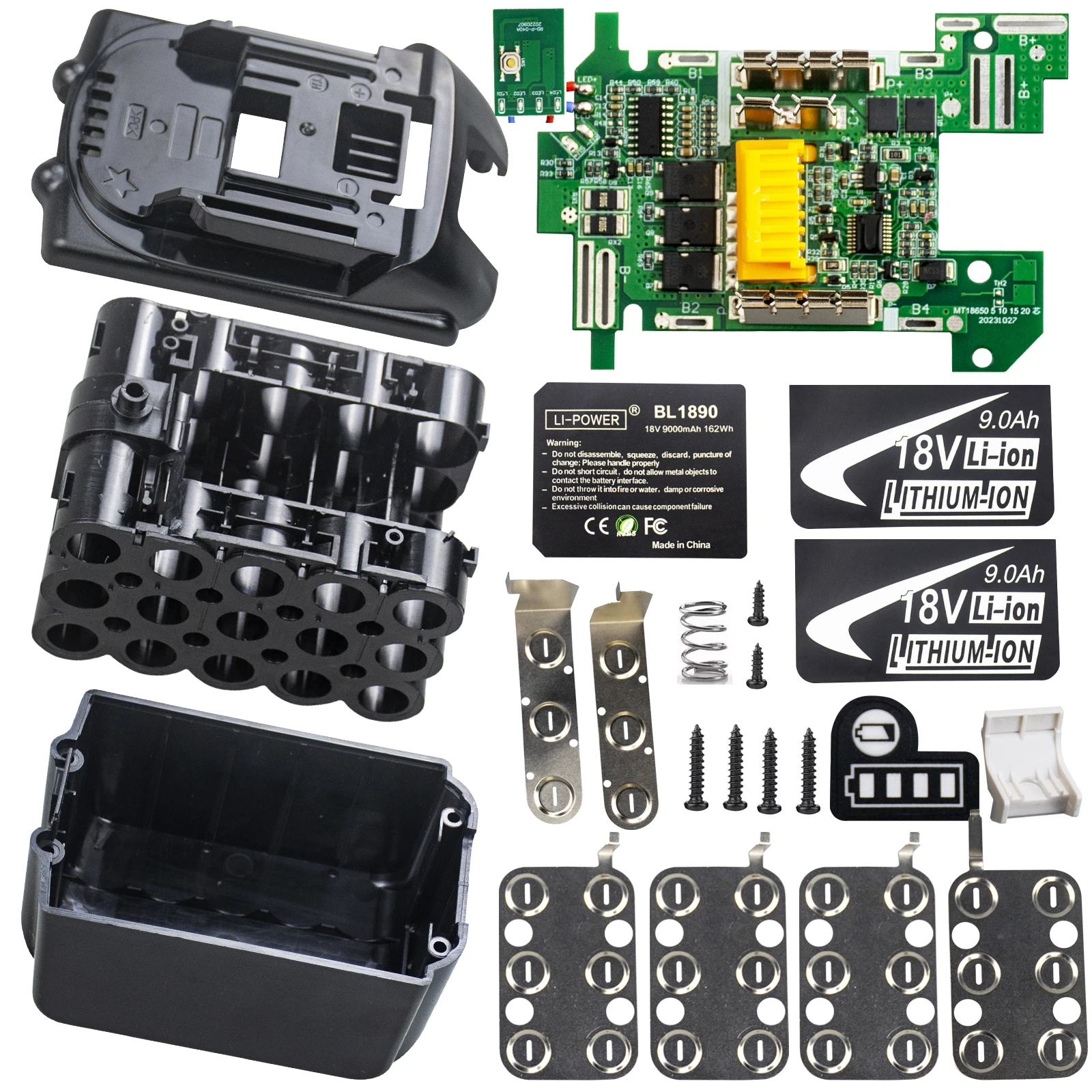 BL1890 Li-ion Battery Case PCB Charging Protection Circuit Board Shell Box BL1860-15 For Makita 18V 9.0Ah Sticker Label Housing