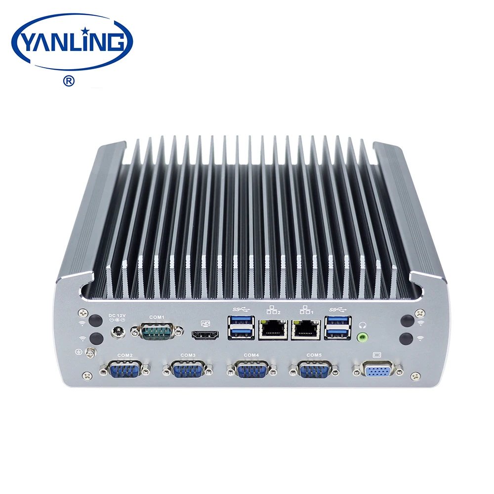 Low Power Consumption Fanless Mini Computer I7 6700T Quad Core 2 Nic 10*USB Port Industrial Pc