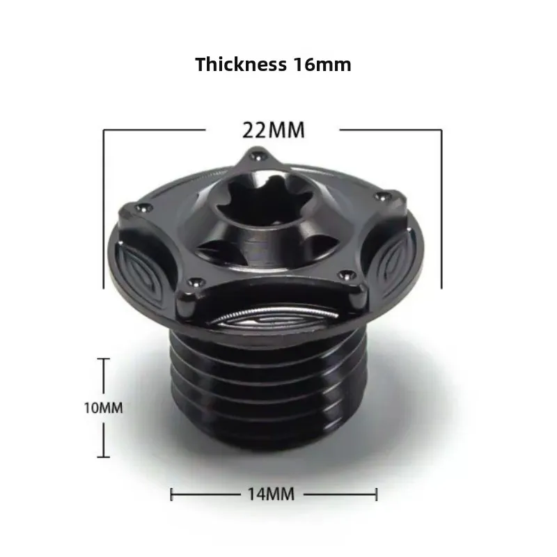Titanium Alloy Bolt M20 Pitch 1.5/2.5mm CNC Engine Oil Cover Bolt Suitable for Honda Motorcycle Fuel Filler Cap Protective Cover