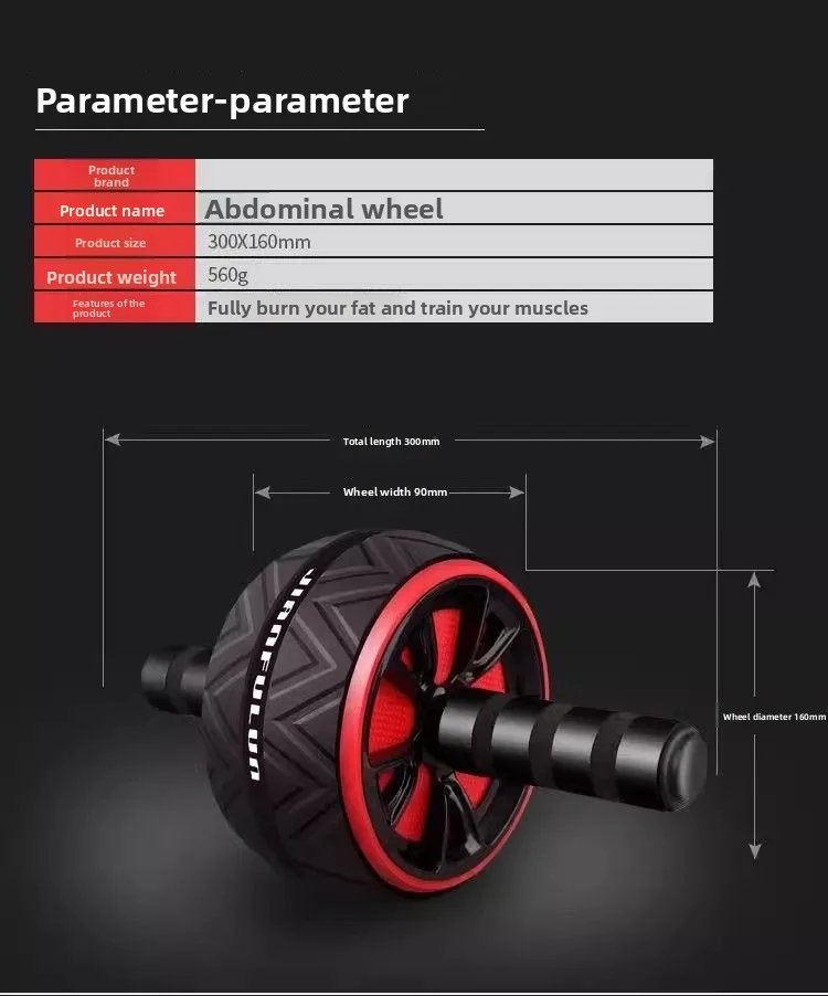 Non-Slip Ab Roller Wheel Core Abdominal Trainer Home Gym Fitness Equipment for Men Women Workout S3abdeb1516ae493c861f2c2aa4b165fa8