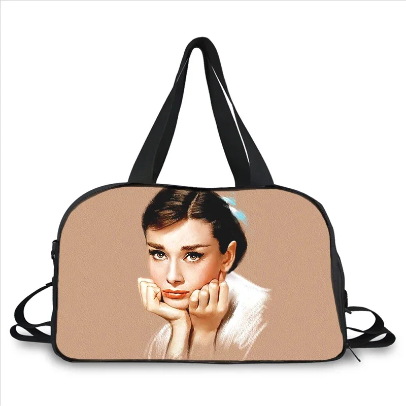 

Audrey Hepburn 3D printing fashion trend portable large capacity multi-function messenger bag travel bag