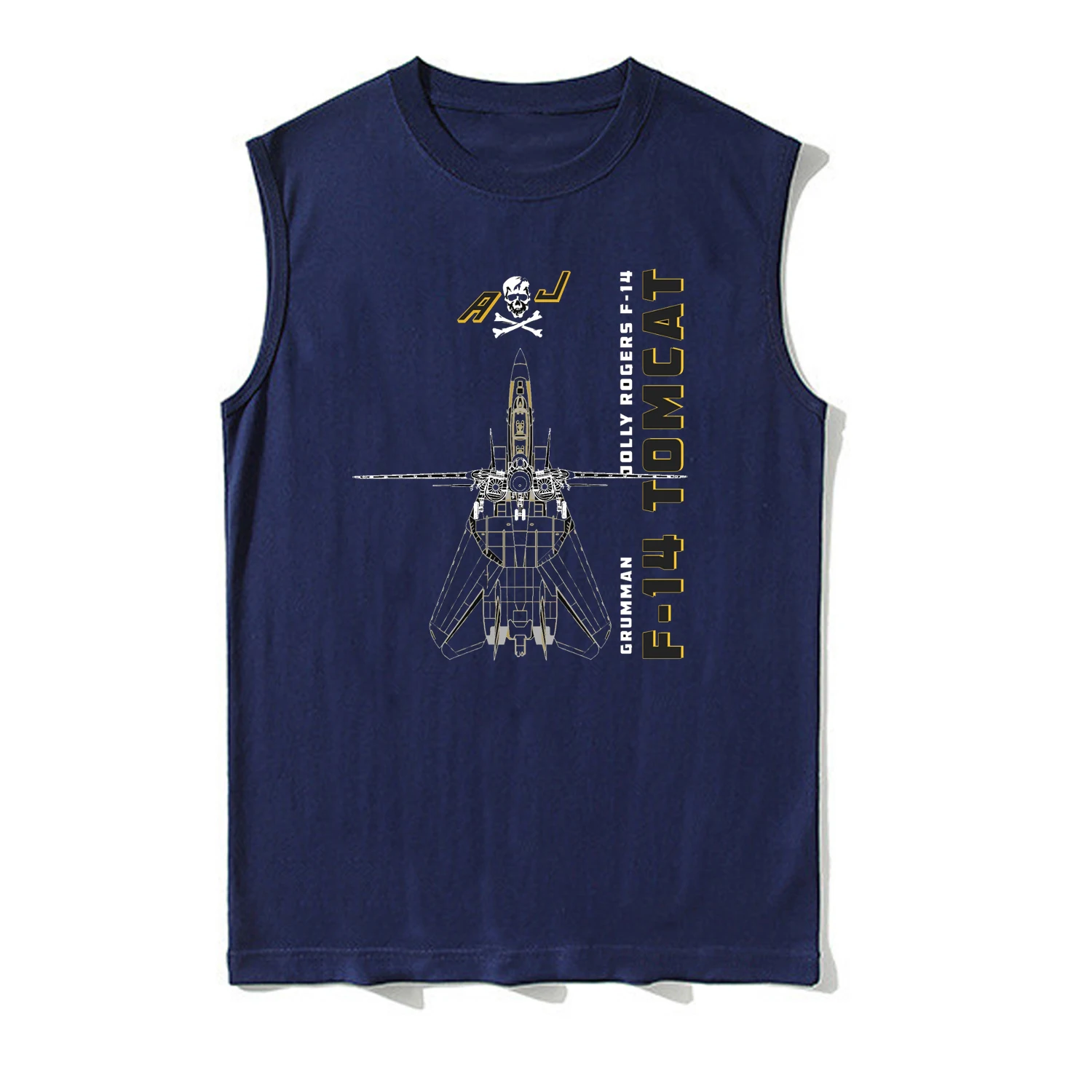 Naval Jolly Rogers VFA-103 Squadron F-14 Tomcat Fighter Vests 100% Cotton O-Neck Tank Top Summer Casual Mens Sleeveless T-shirt