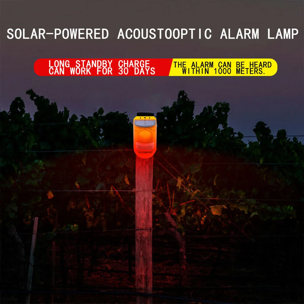 مصباح تحذير مضاد للسرقة مقاوم للماء ، صوت حثي ، مستشعر حركة ، الوضع الليلي للفيلا ، 5-8 أمتار ، 24 ساعة ، 1 2 *