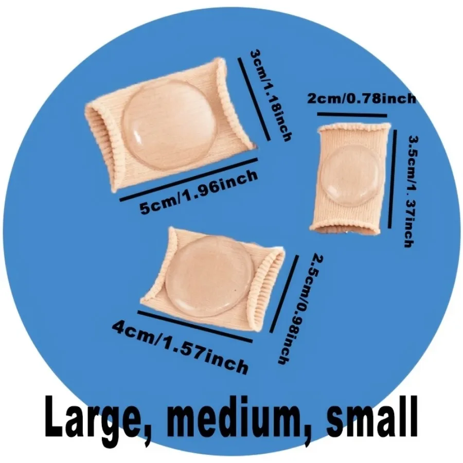 2Pcs Elastic Gel Toe Sleeves, 3 Sizes Soft Cushion Toe Caps & Finger Covers, Reusable Breathable for Walking Running Yoga Gym