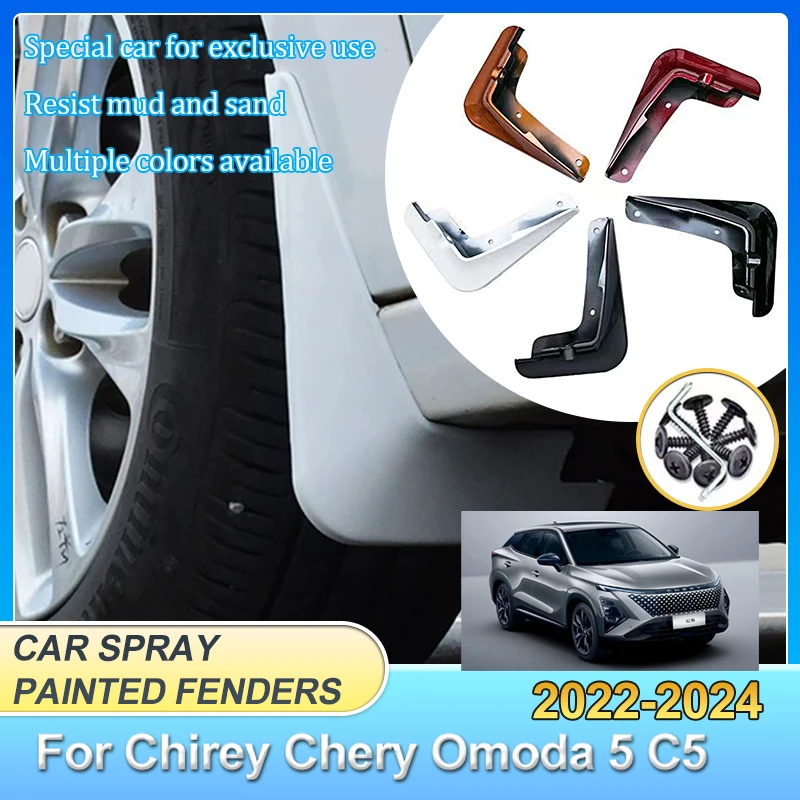 

Car Front Rear Fender For Chirey Chery Omoda 5 C5 Fownix FX 2022 2023 2024 Mud Flaps Splash Guard Mudguard Baking Paint Mudflaps