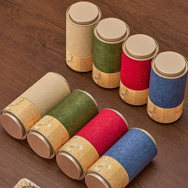 H Flower Pattern Empty Tea Tin Can Household Green Black Tea Sealed Jar Spice Jars Small Packaging Gift Box Storage Can
