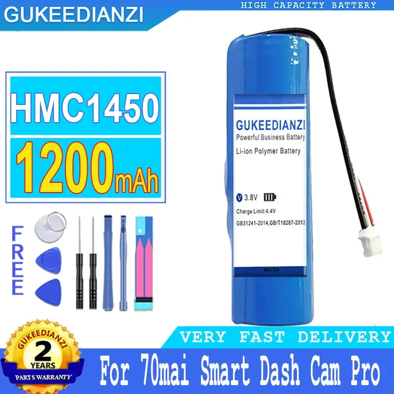 

HMC1450 1200mAh Replacement High Capacity Battery For 70 mai 70mai Smart Dash Cam Pro Rechargeable Batteries