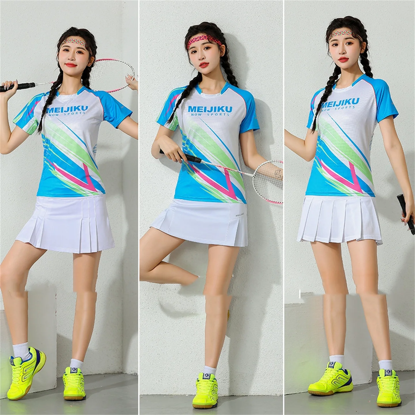 New Quick-Drying Sports Running Tennis Badminton Skirt Large Size Women's Anti-Exposure Half-Length Hip Skirt Pleated Skirt Pant