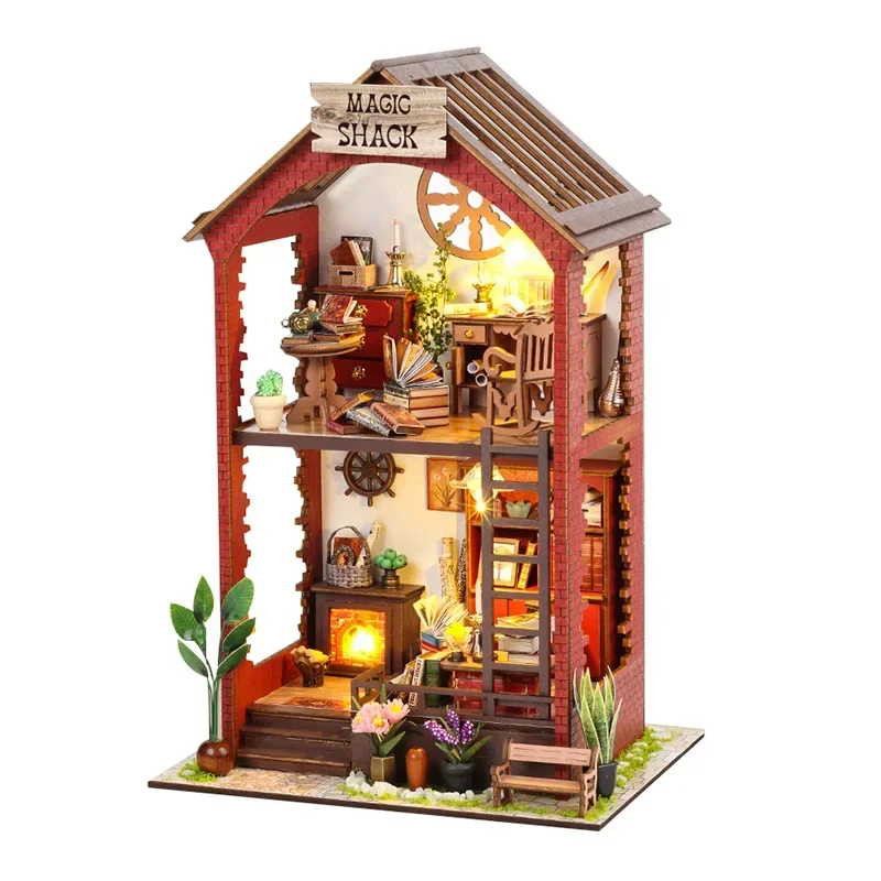 

Diy Dollhouse Kit Big House Miniature Building Model Villa Wood Doll House with Furniture Assemble Toys Christmas Gifts