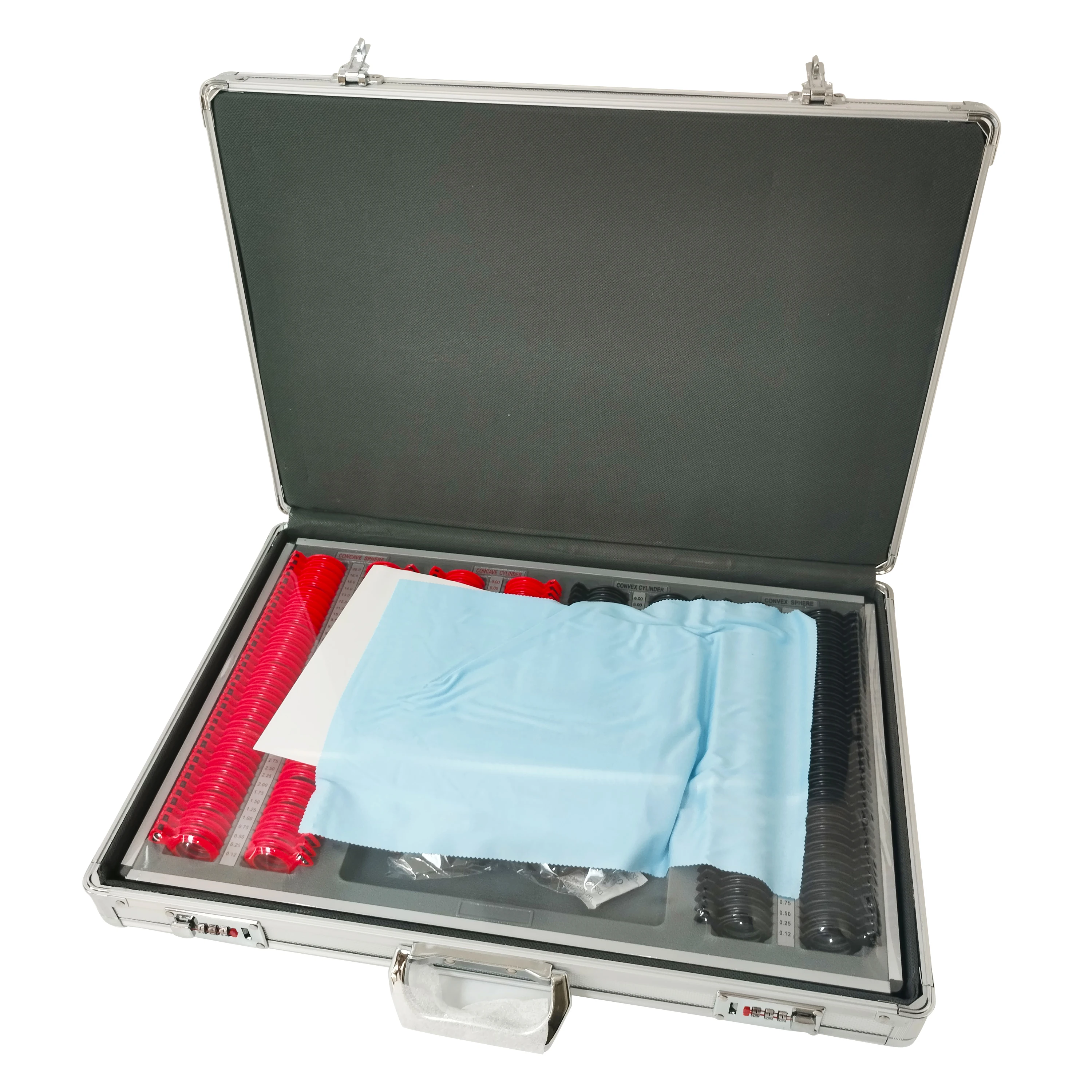

Ophthalmic Equipment Optometry Testing Visual Acuity Optical 266 Pieces Metal Rim Case Storage Box Progressive Trial Lens Set