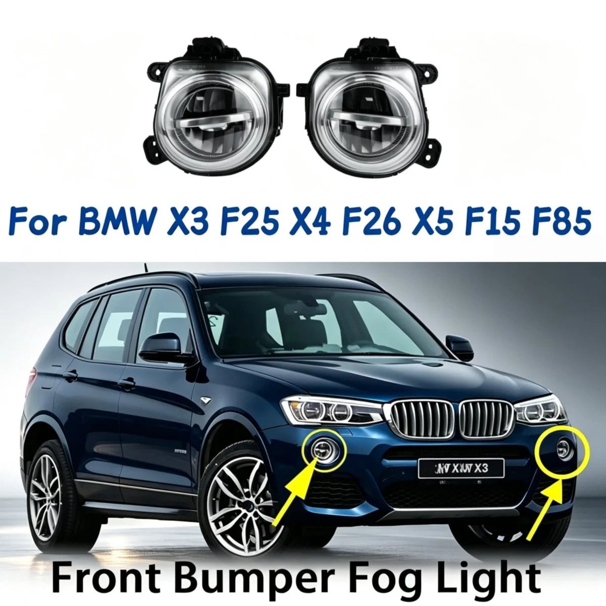 For BMW X3 F25 X4 F26 X5 F15 F85 Front Bumper Lamp Led Halogen Fog Lights 63177317251 Foglight Assembly