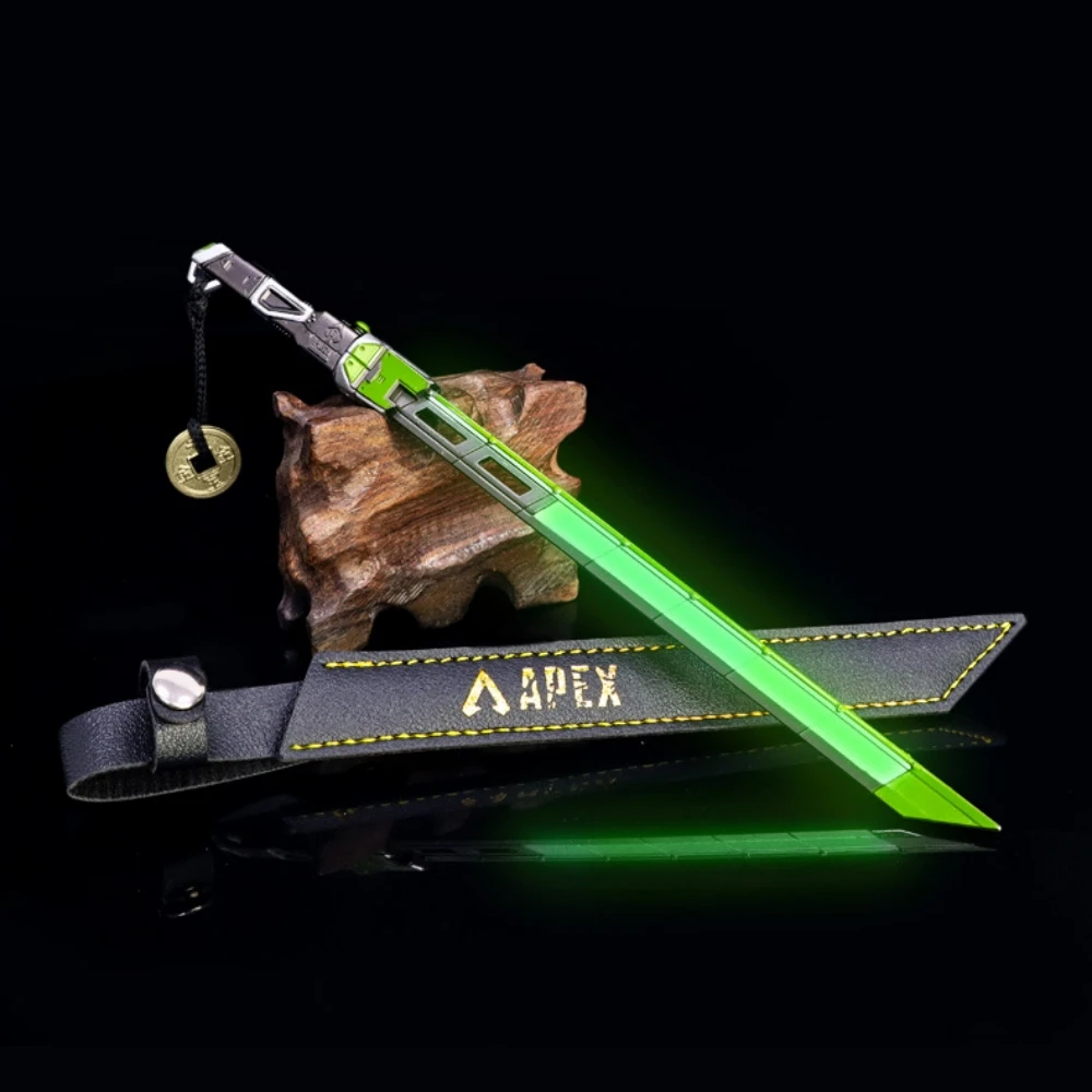 Apex Legends Game Peripheral Metal Weapons Model Hidden Blade Fluorescent Version Handicraft Sword Keychain Toy Ornament 22cm