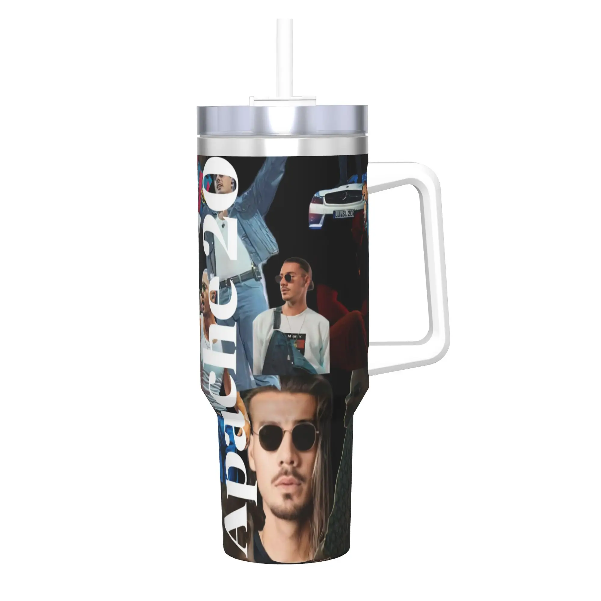 Apache207 Rapper Tumbler 40oz Stainless Steel Double Wall Vacuum Insulated  Cup With Straw