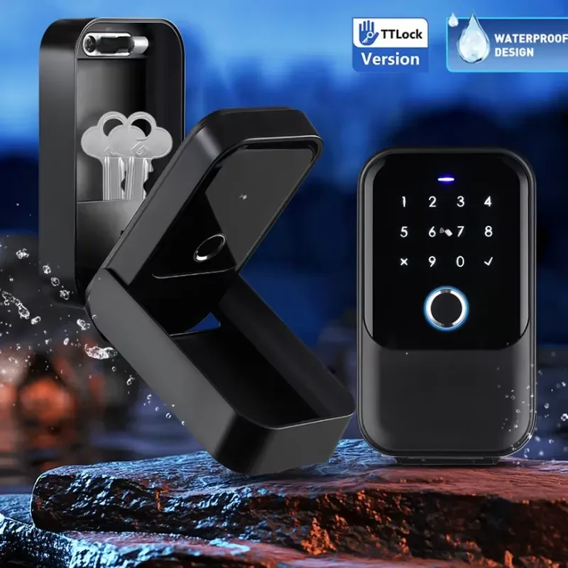 【CHIMU HOME】Smart WiFi Key Safe Box Fingerprint Password Bluetooth APP Control Metal Storage Case for Airbnb Home Office