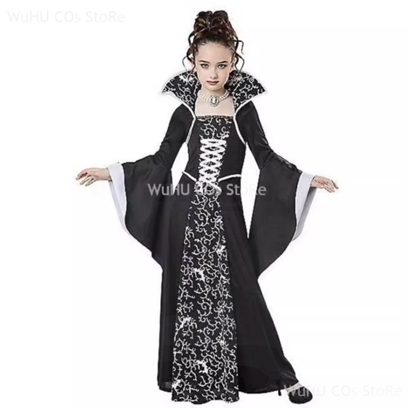 Halloween Cosplay Witch Vampire Costume for Kids Girls Disfraz Carnival Dress Up Party Mujer Children's Performance Clothing