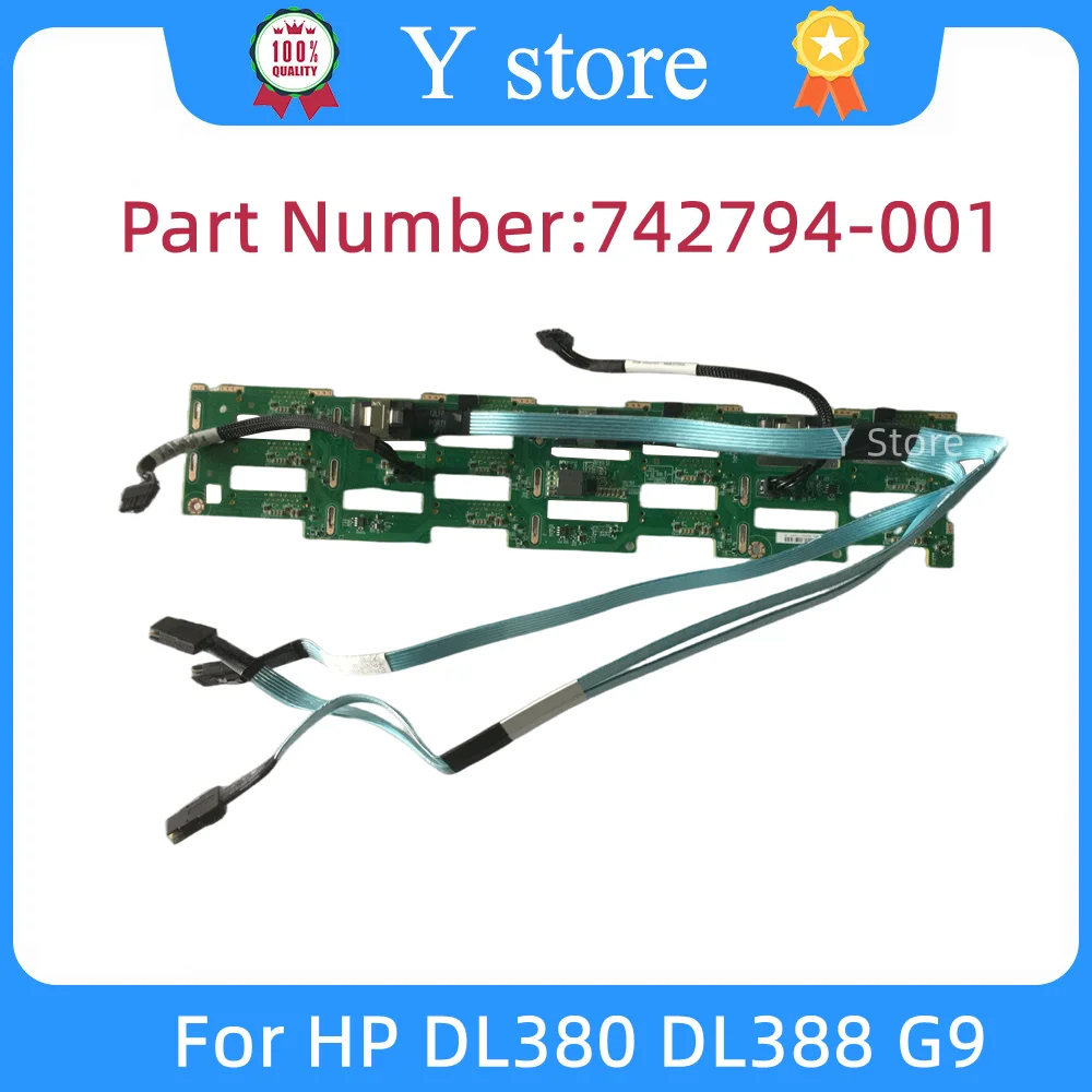 

Y Store Original For HP DL380 DL388 G9 12X3.5" LFF Backplane Board 742794-001 777284-001 With Cables Fast Ship