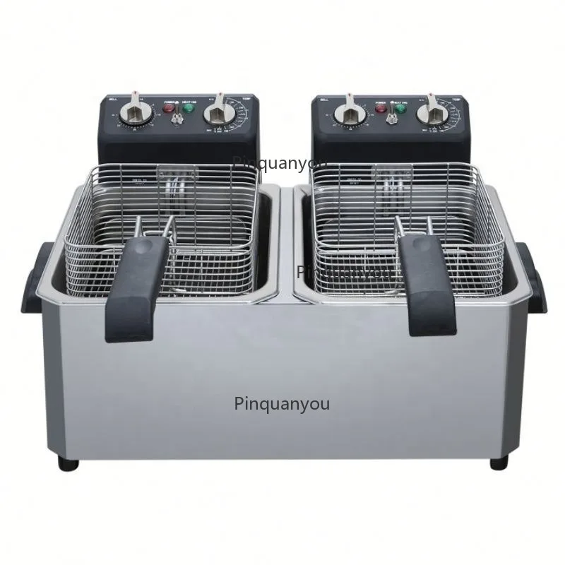 14 L Commercial Double-Tank Deep Fryer with Double-Screen for Restaurant Multi-Function Deep Fryer CB CE ETL Certified