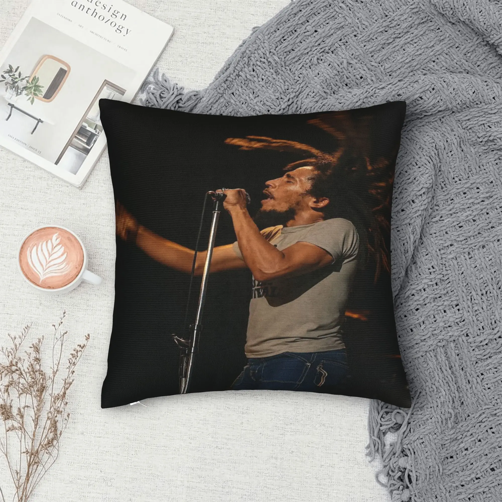 B-Bob M-Marley Pillow Case  Comfy Pillow Cover Funny Pillowcases For Living Room Bed Chair