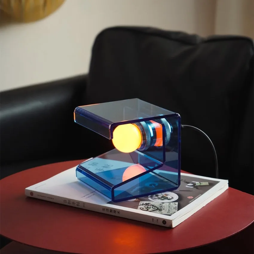 Modern Acrylic Cube Table Lamp Minimalist LED Bedside Mood Light for Bedroom Living Room Home Decor Ambient Night Light