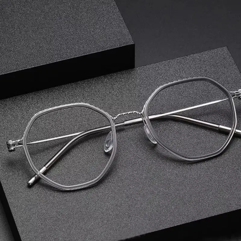 

80889 Vintage Polygon Plate Pure Titanium Glasses Frame