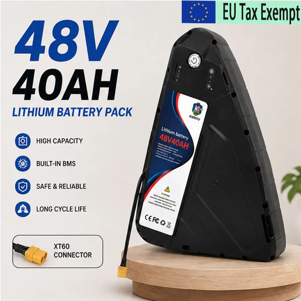 Batterie au lithium durable pour vélo électrique 48V 20-40AH, longue durée de vie, pour moteur 500-3000W, source d'alimentation rechargeable pour vélo de montagne
