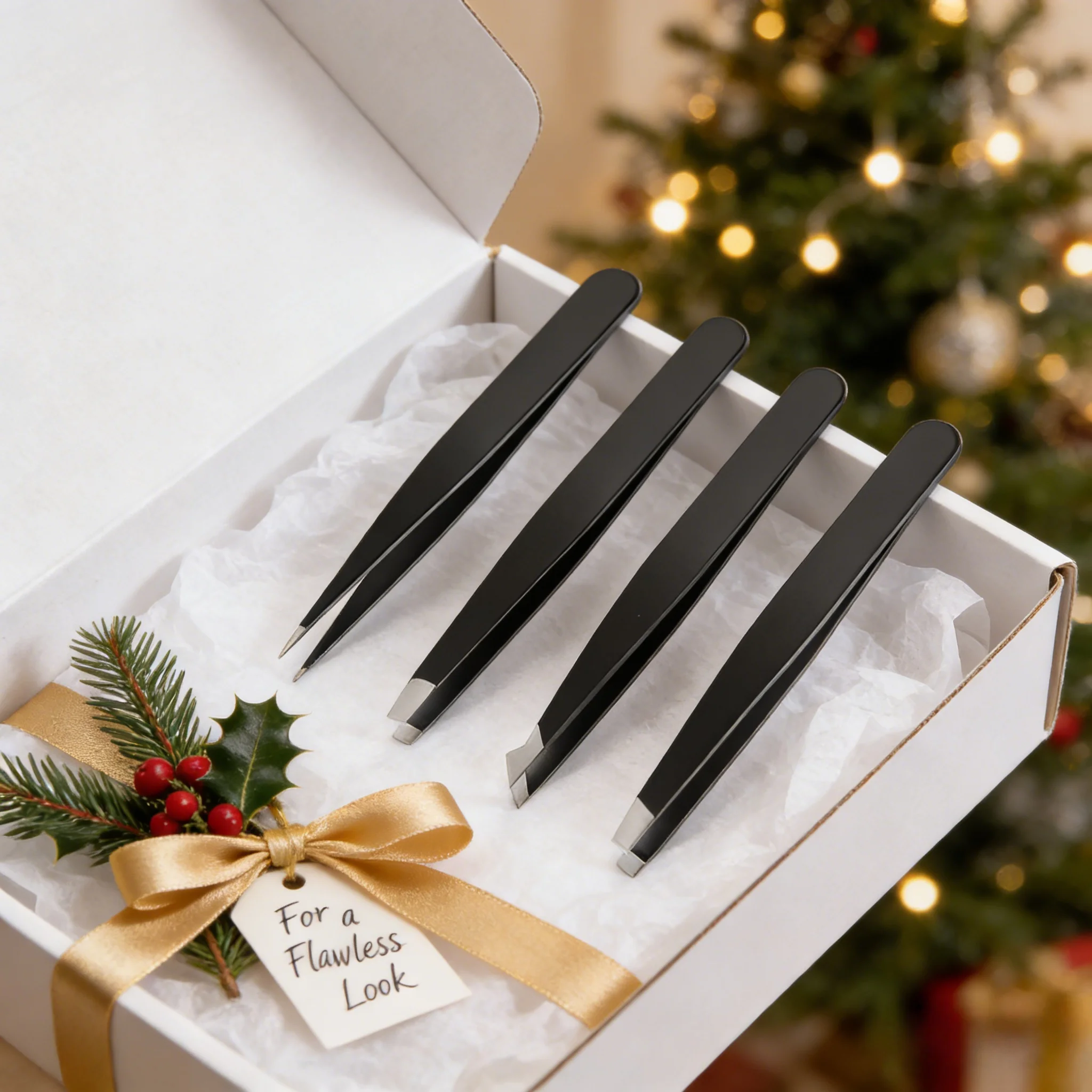 ชุดแหนบสแตนเลสสำหรับใบหน้า 4 ชิ้น - สิ่งจำเป็นในวันแบล็กฟรายเดย์สำหรับการกำจัดขน การต่อขนตา และชุดอุปกรณ์กรูมมิ่ง