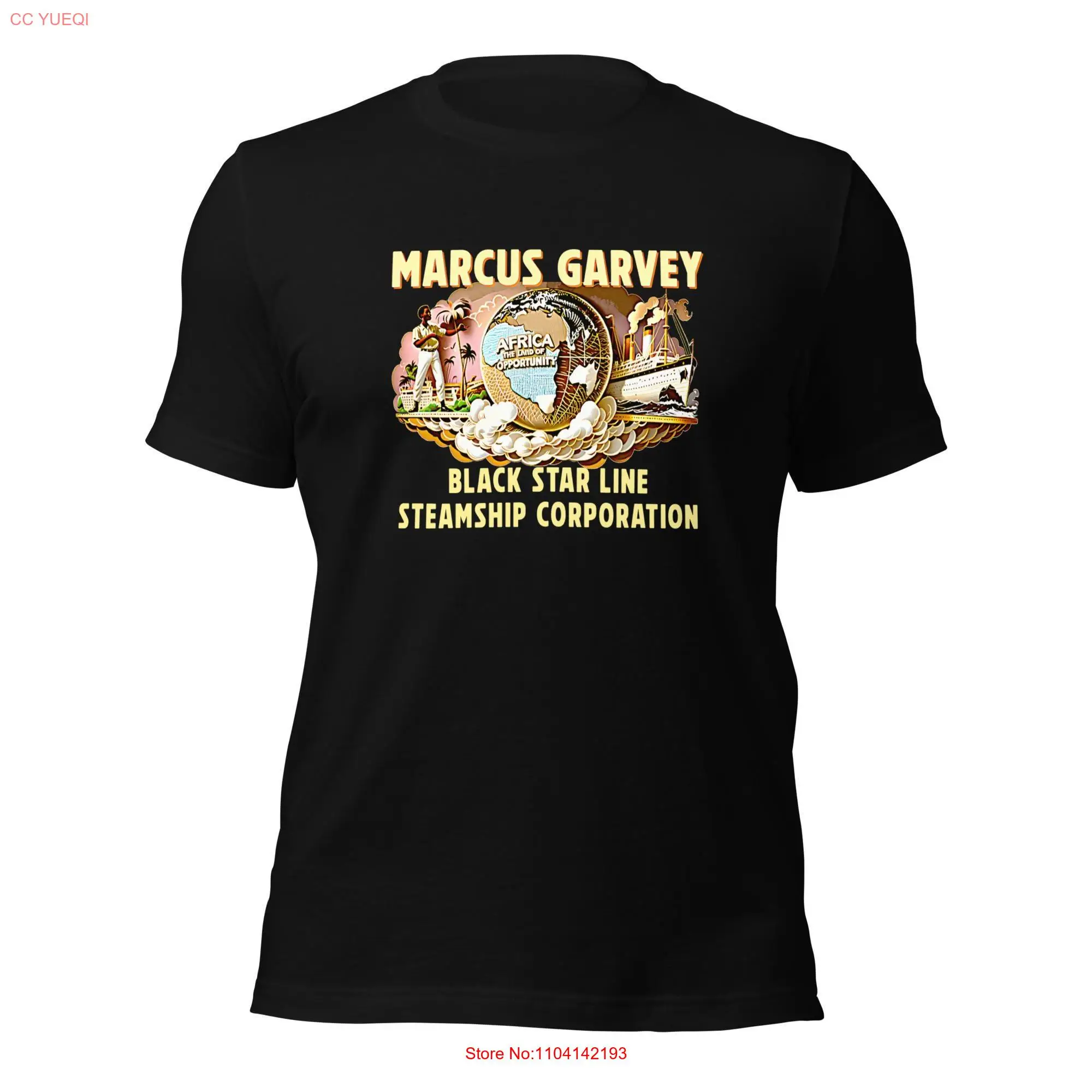 Marcus Garvey Black Star Line T shirt long or short sleeves