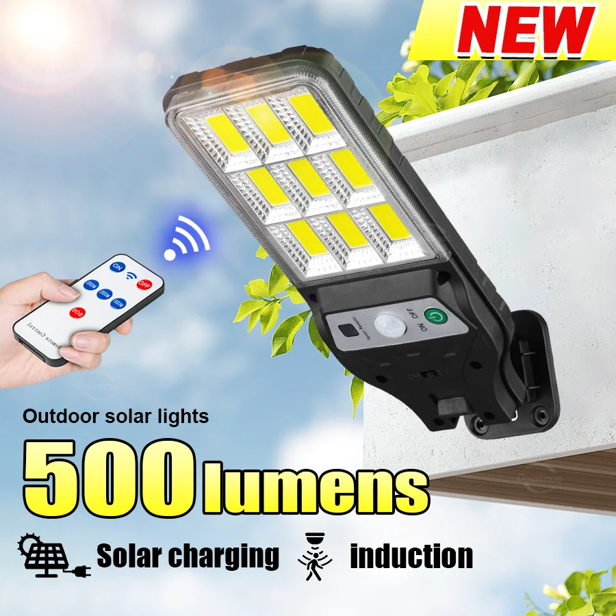 

500LM Outdoor Solar Lights Motion Sensor Solar 3 Modes Waterproof Lighting Patio Garden Street Lamp Outdoor Street Solar Lights