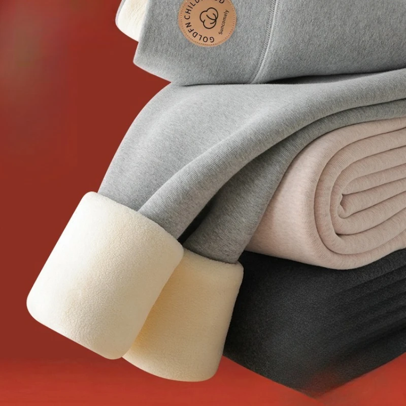 ผู้หญิงขนแกะ Sherpa ความร้อนกางเกงขายาว Plush High เอวฤดูหนาวกางเกงตลอดทั้งวันความอบอุ่น PLUS ขนาดกลางแจ้งเย็นสภาพอากาศสวมใส่