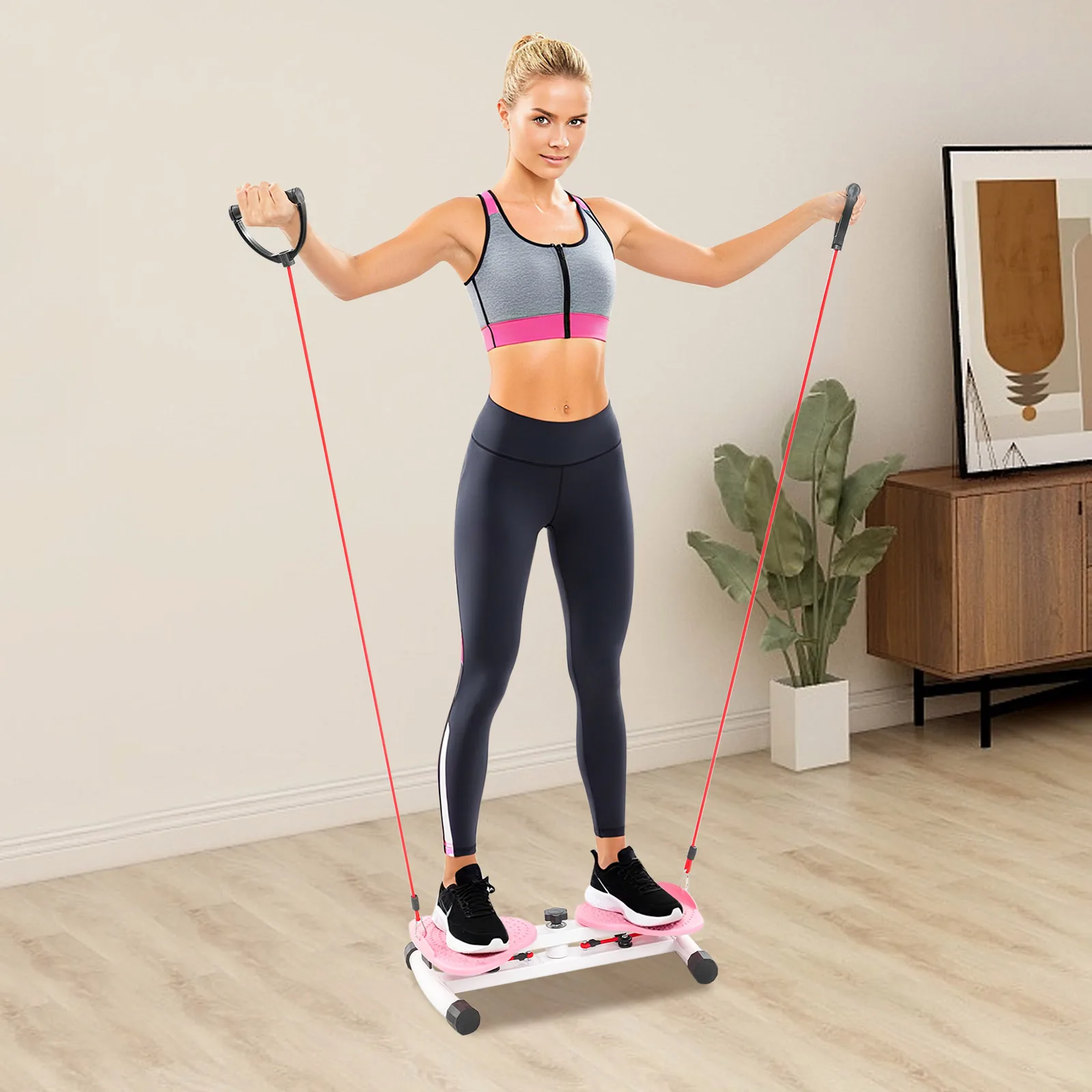 Twister de taille rose/bleu avec corde de Tension, planche torsadée d'exercice, outil de Fitness, disque rotatif d'équilibre pour le bureau et la maison