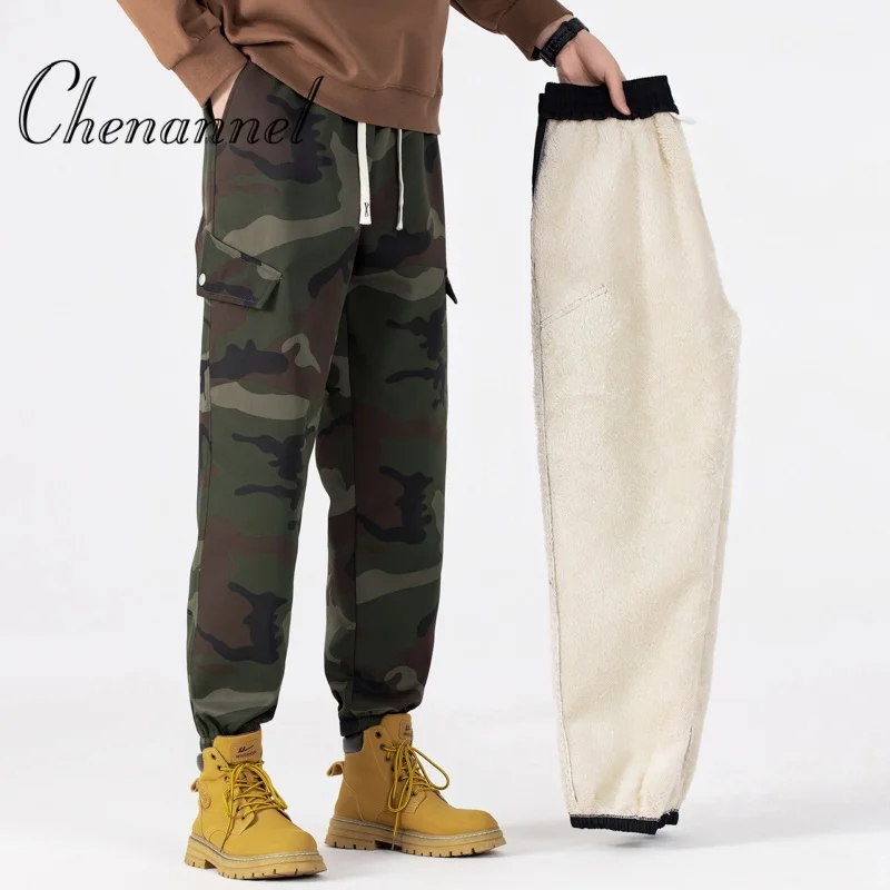 

Men's pure cotton camouflage workwear American spring and autumn new plus size loose tapered trousers