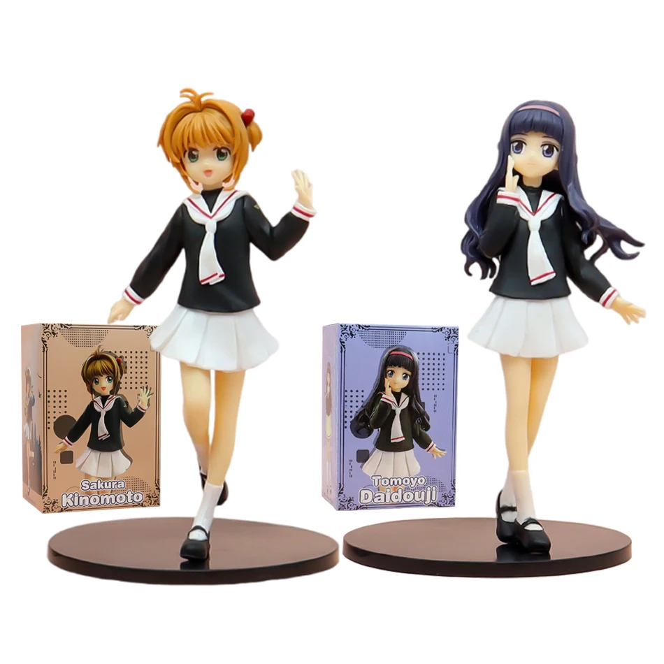 16cm Anime Card Captor Sakura Figure Haruno Sakura Tomoyo Daidoji Action PVC Model Collect Decorations Toy Gift In Stock