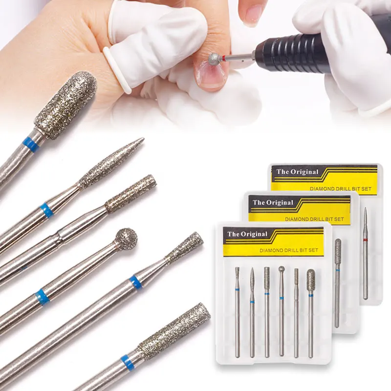 1/6/7 قطعة الماس مسمار لقمة ثقب بشرة نظيفة للجلد الميت مسمار بت المهنية الكهربائية الروتاري لدغ إهاب أداة الملحقات