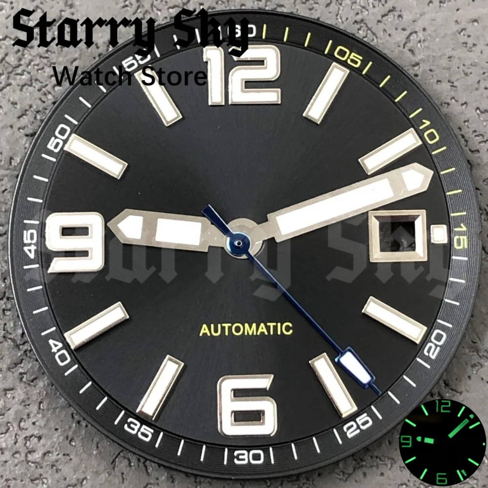 Starry Sky New 31.5mm Date Window Watch Dial Watch Hands With Luminous Fit For Mingzhu Miyota Automatic Movement Watch Accessory