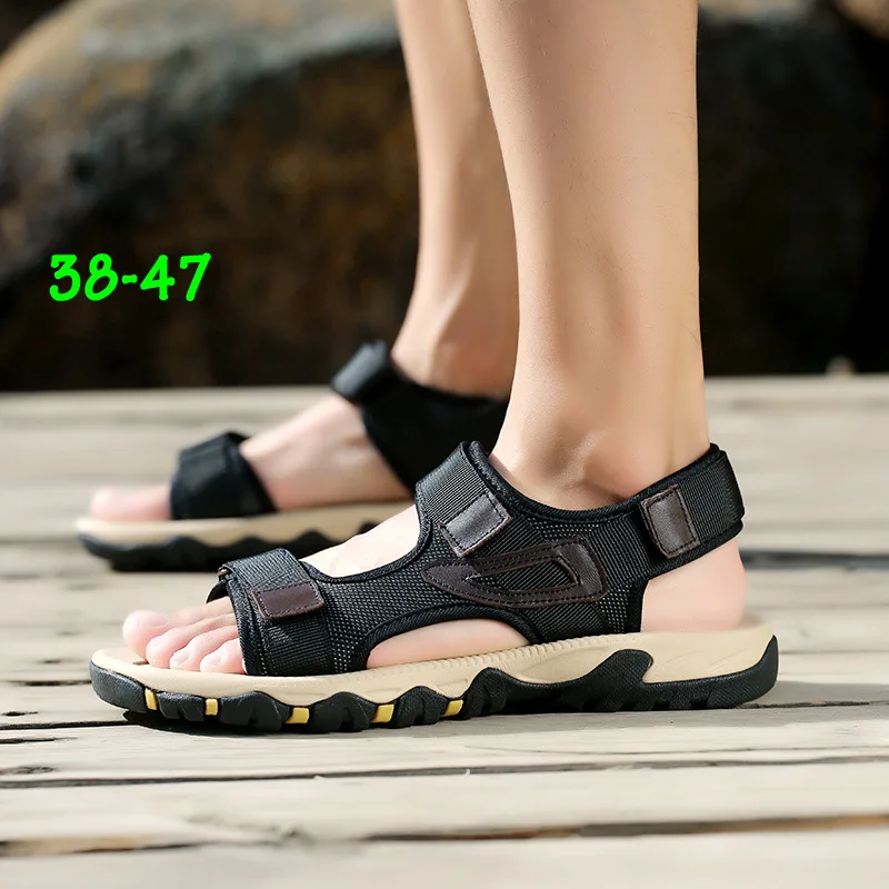 Plus Size Weave Men Sandals Cabvas Fashion Summer Shoes Sandalias Classics Comfort Beach Sandals Hollow Men Slippers