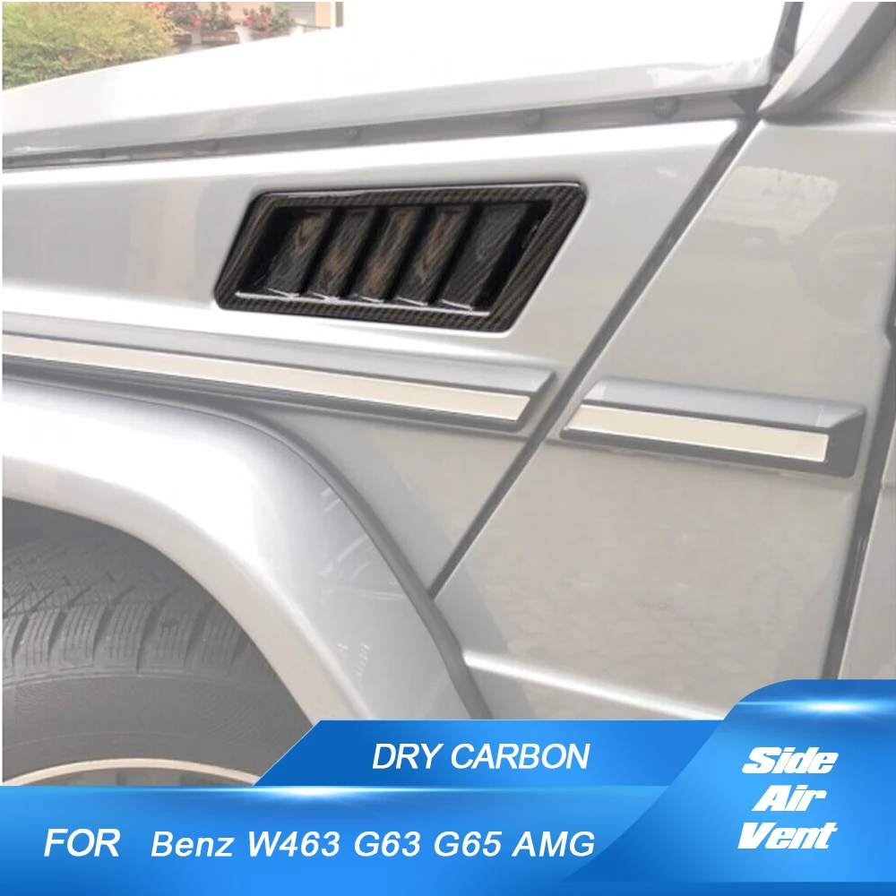 Dry Carbon Fiber Side Air Vent Fenders for Mercedes-Benz G Wagon W463 G500 G550 G63 G65 AMG 2004-2018 Fender Trim Intake