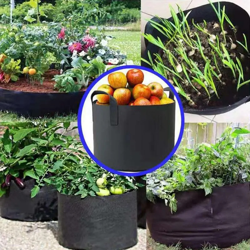 

Plants Grow Bags Heavy Duty Thickened Non Woven Aeration Fabric Pots With Handles Reusable Planting Bags For Tomato Strawberry