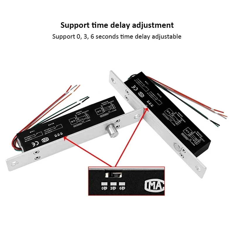 5 أسلاك DC12V قفل كهربائي المغناطيسي NC/لا الناتج مع الموقت نقر قفل الباب فشل آمن فشل آمن الترباس نقر قفل الباب