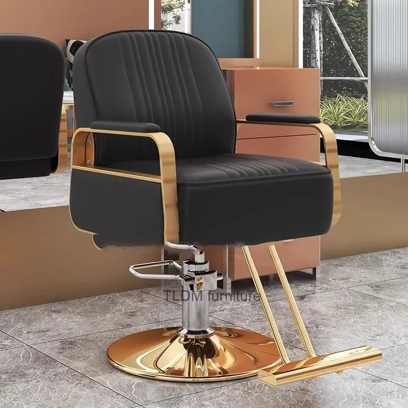 

Stylist Aesthetic Barber Chairs Swivel Luxury Vintage Golden Chair Beauty Salon Pedicure Sillas Barberia Barber Equipment MQ50BC