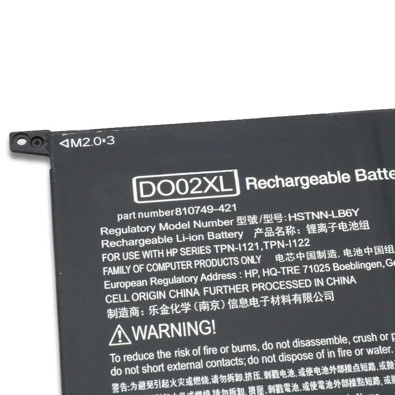 DO02XL-batería para ordenador portátil, para x2 10 tablet 10-N100 10-N121TU 10-N122TU HSTNN-LB6Y TPN-I121 810985-005