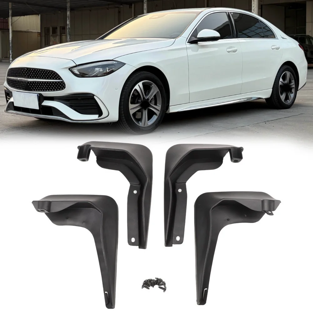 For Mercedes C Class W205 for splash Guards Mud Flaps Black Plastic Set for Sedan 2014-2021 OEM A2058900078 A2058900178