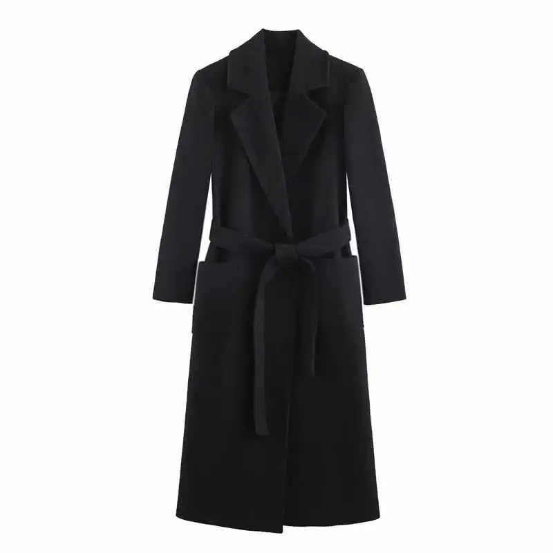 

Fashionable Women's Autumn Winter Woolen Coat Casual Waist-Cinching Outerwear Elegant Style Comfortable Fit Women's Jacket
