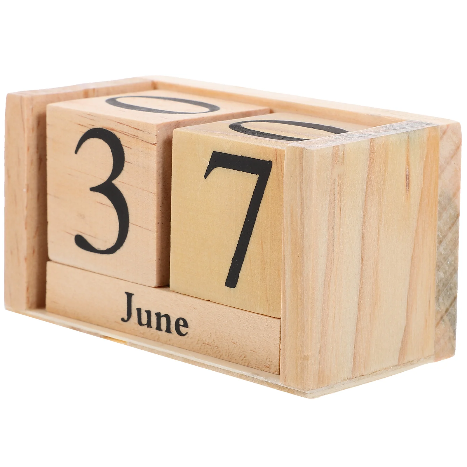 Wooden Block Calendar Calender Decor Desktop Box Elegant Office Blocks Decorative Household Perpetual