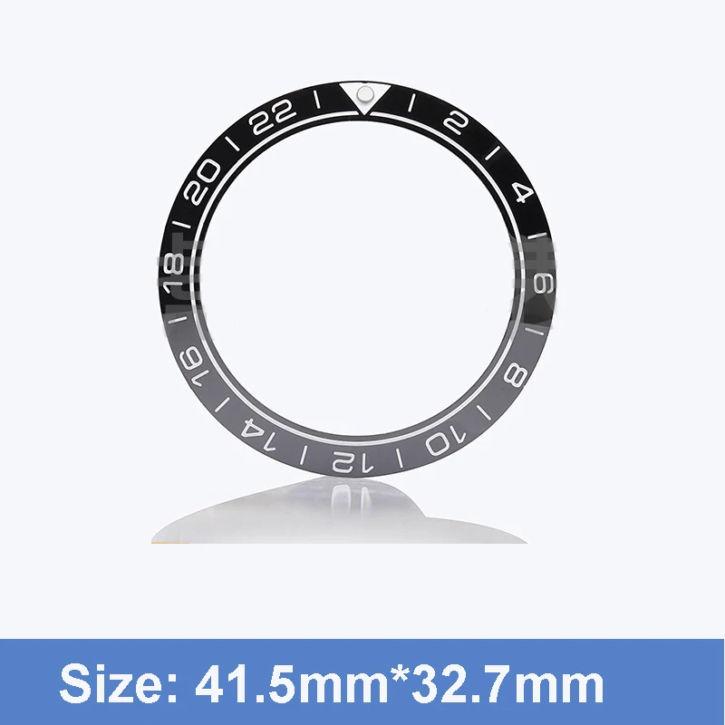 Neigter, 41,5 * 32,7 mm großer, keramischer, leuchtender Lünettenring mit Einlegearbeit für Seamaster 600 Uhrenzubehör – Detail 6
