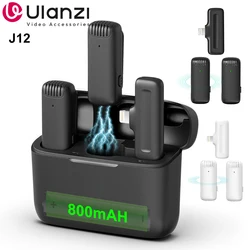 Ulanzi J12 micrófono Lavalier inalámbrico profesional para iPhone, Android, PC, transmisión en vivo, juegos, grabación de Audio y Video, Mini micrófono