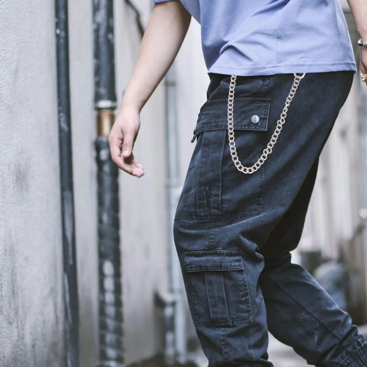 

3Pcs Silver Metal Trousers Chain Long Punk Hip-Hop Belt for Jeans Punk Gothic Key Holder Wallet Decoration Gift for Men Women